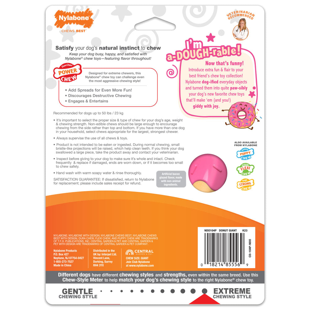 Nylabone Power Chew Glazed Donut Bacon