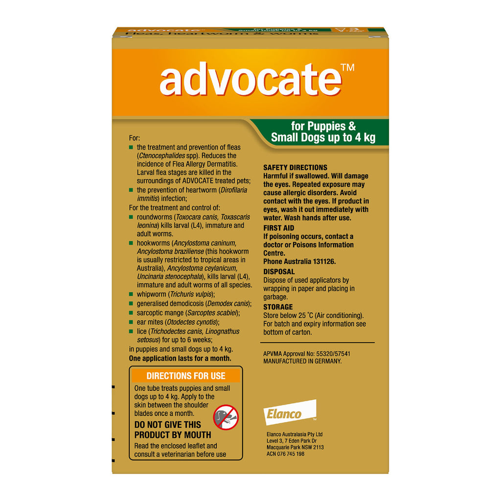 Advocate Dog Up To 4kg Green
