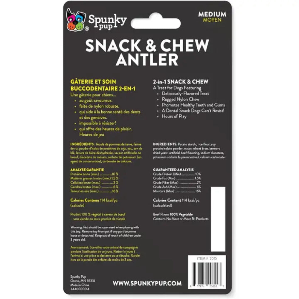 Spunky Pup Snack & Chew Antler Dog Chew Toy