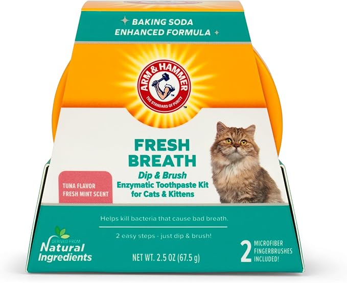 Arm and Hammer Cat Tuna Toothpaste Jar with Brushes