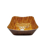 Upmarket Pets & Aquarium | Square Food and Water Bowl - Orange White Paw | Shop pet bowls online