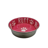Upmarket Pets | Ruff Woof Paw Food and Water Metal Bowl | Shop pet bowls online