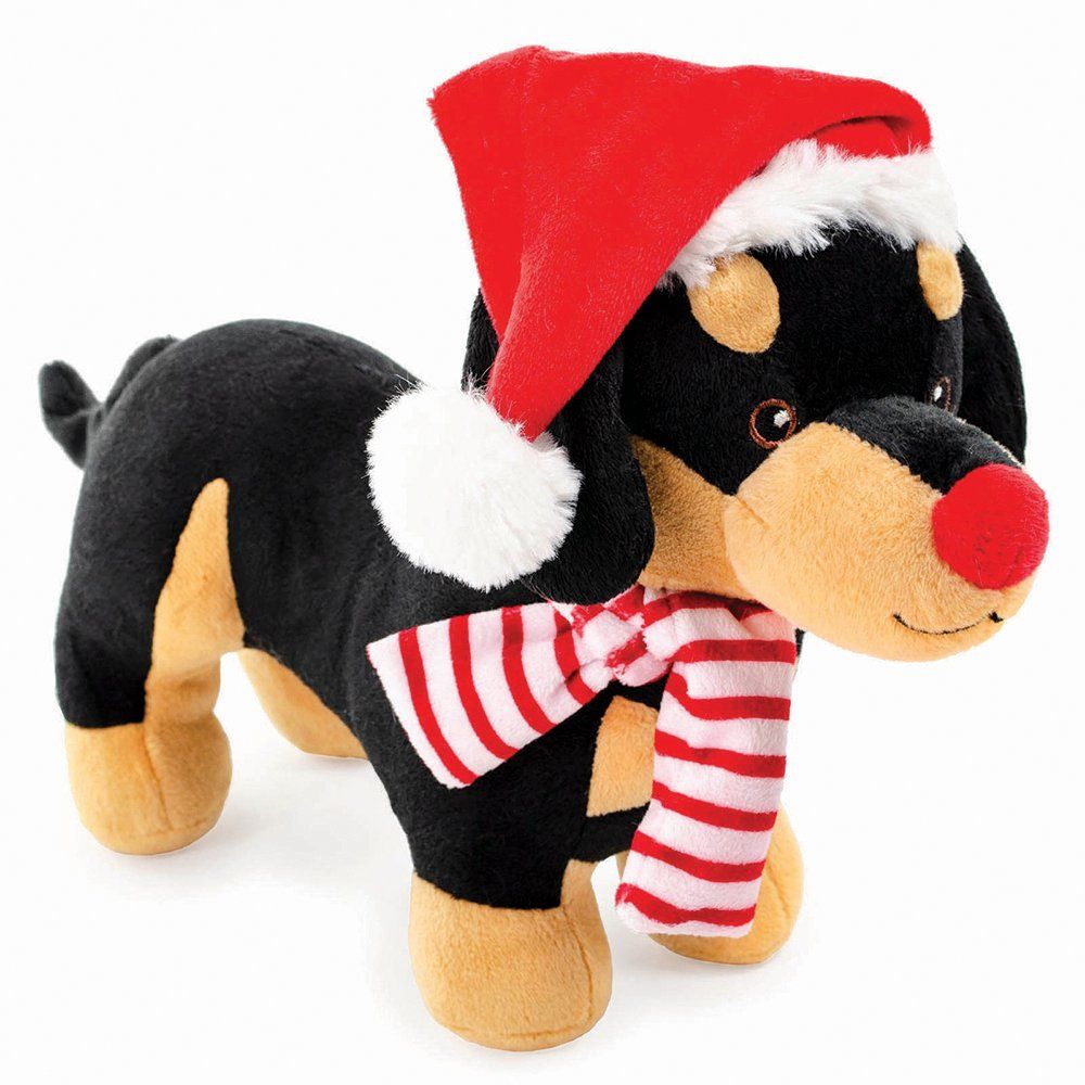 Upmarket Pets & Aquarium | Prestige Snuggle Pals Christmas Dachshund w/ Hat | Shop dog toys online
