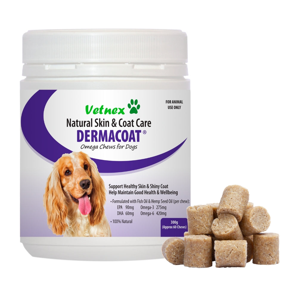 Upmarket Pets & Aquarium | Vetnex Dermacoat Omega Chews For Dogs | Shop pet supplies online