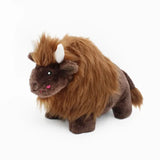 Zippy Paws - Wooliez Plush Squeaker Dog Toy Billie the Bison
