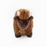 Zippy Paws - Wooliez Plush Squeaker Dog Toy Billie the Bison