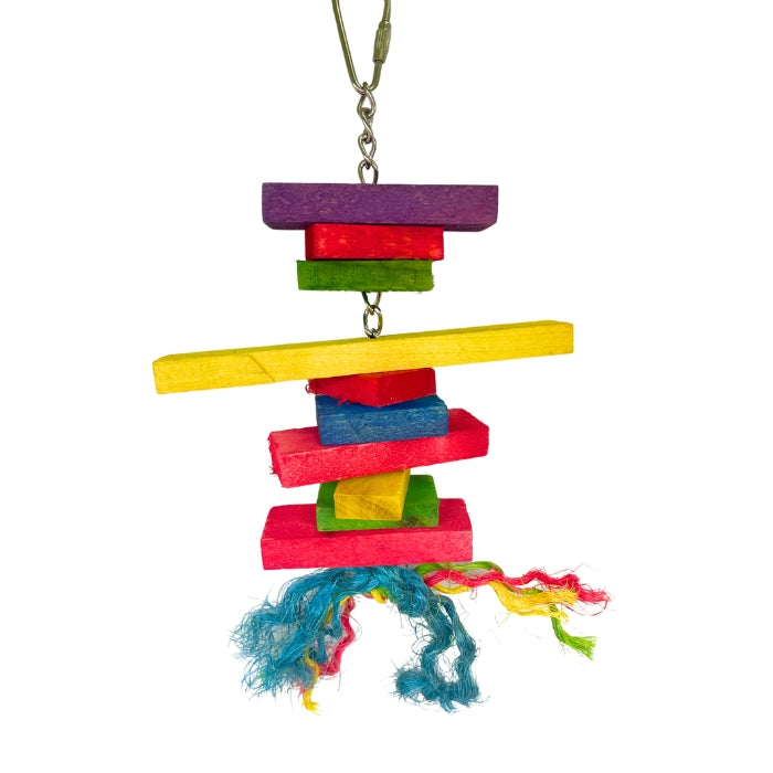 MyBestFriend Colourful Wooden Bird Toy With Straw