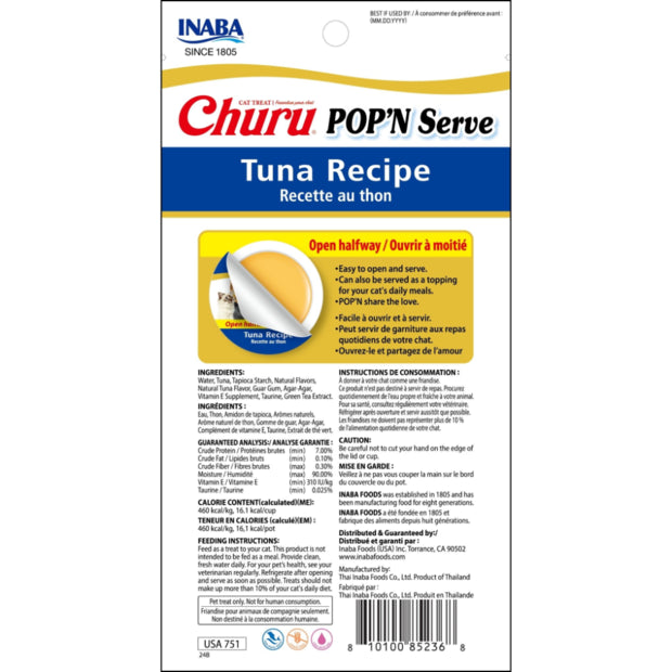 INABA Cat Churu Pop N Serve Tuna 70g