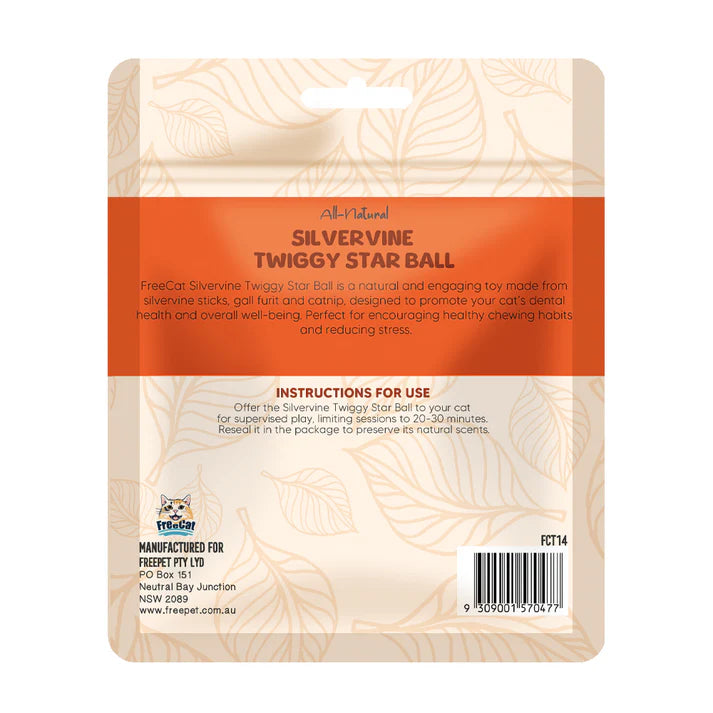 Freecat Silvervine Twiggy Star Ball