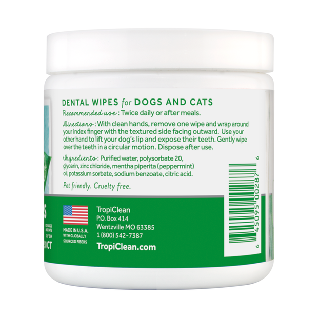 Tropiclean Fresh Breathe Dental Wipes 50 Sheets Upmarket Pets Melbourne