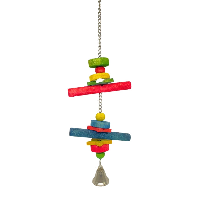 MyBestFriend Colourful Wooden Bird Toy With Bell