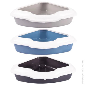 Litter Tray Corner W Lid 42x5614cm 3 Clr Mixed