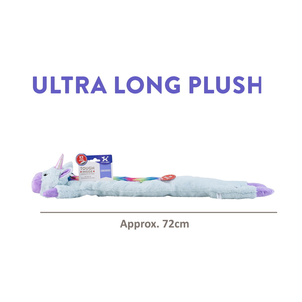 Charming Pet Longidudes Plush Squeaker Dog Toy - Unicorn