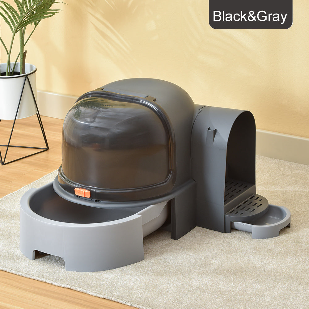 PAKEWAY Star Tunnel Cat Litter Box Grey