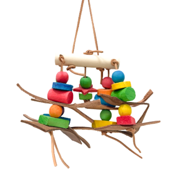 MyBestFriends Bird Toy with Leather Upmarket Pets Melbourne