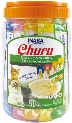 INABA Cat Churu Puree Tuna & Chicken Varieties 50 Pack