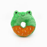 Zippy Paws Donutz Buddies Plush Squeaker Dog Toy - Frog