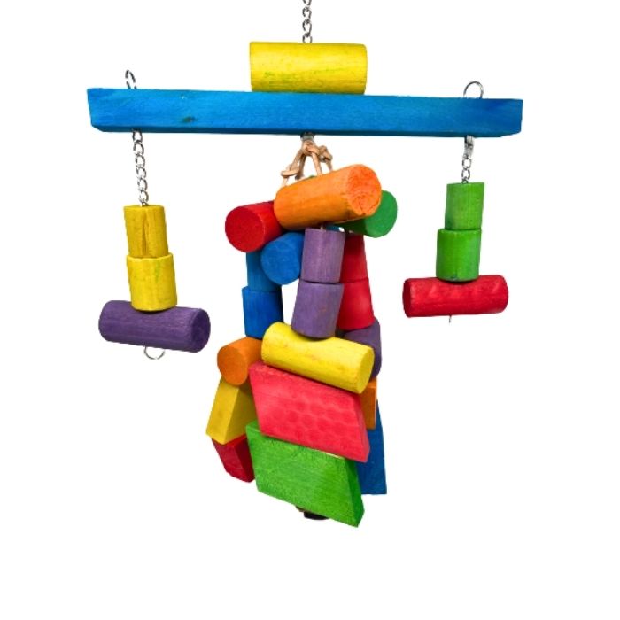 MyBestFriend Colourful Wooden Block Jumbo Bird Toy