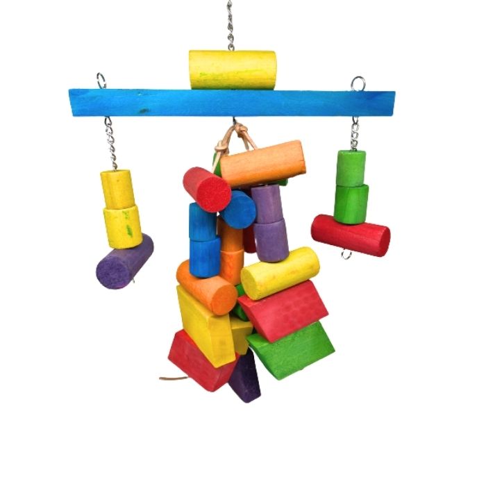 MyBestFriend Colourful Wooden Block Jumbo Bird Toy