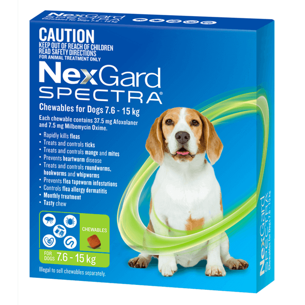 NexGard Spectra 7.6 - 15kg Green