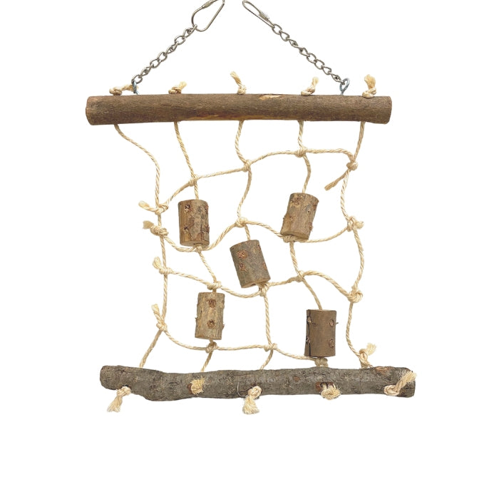 Envipets Wooden Lattice Rope Bird Toy