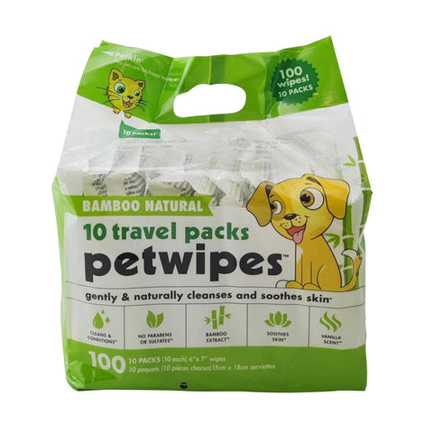 Petkin - Pet Bamboo Travel Wipes