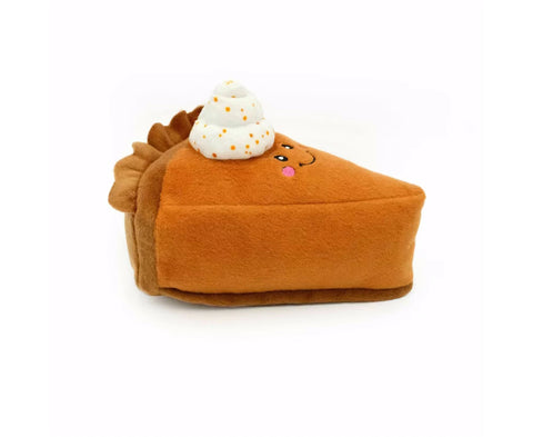 Zippy Paws NomNomz Fall Harvest Plush Squeaker Dog Toy -  Pumpkin Pie Slice
