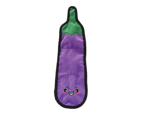 HugSmart Fuzzy Friendz Dog Toy Squeakin Vegetable Eggplant