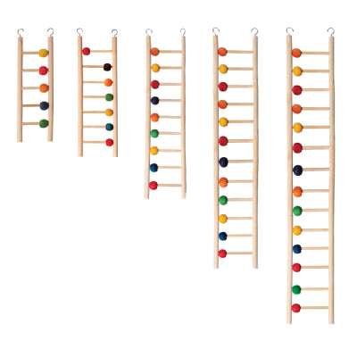 Bird Toy Wooden Ladder 9 Rung W/beads