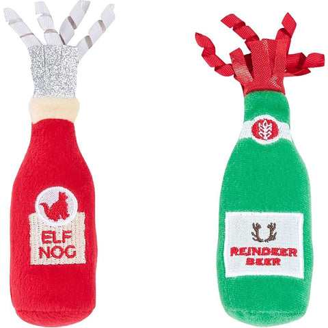 ZippyClaws Holiday Catnip Crusher 2pk - Reindeer Beer and Elf Nog