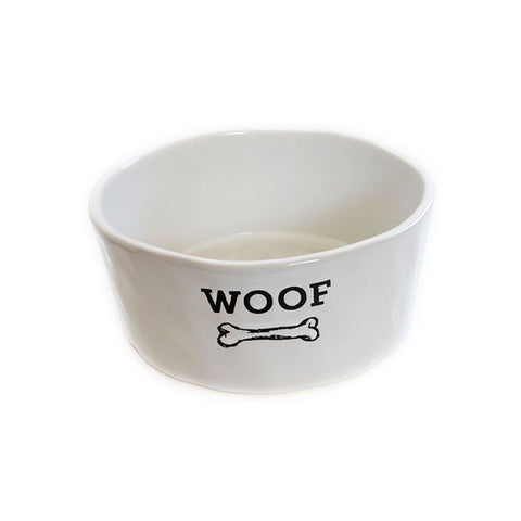 Barkley & Bella Dog Bowl Ceramic Woof