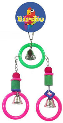 Birdie 3 Plastic Rings with Wooden Blocks & Bells