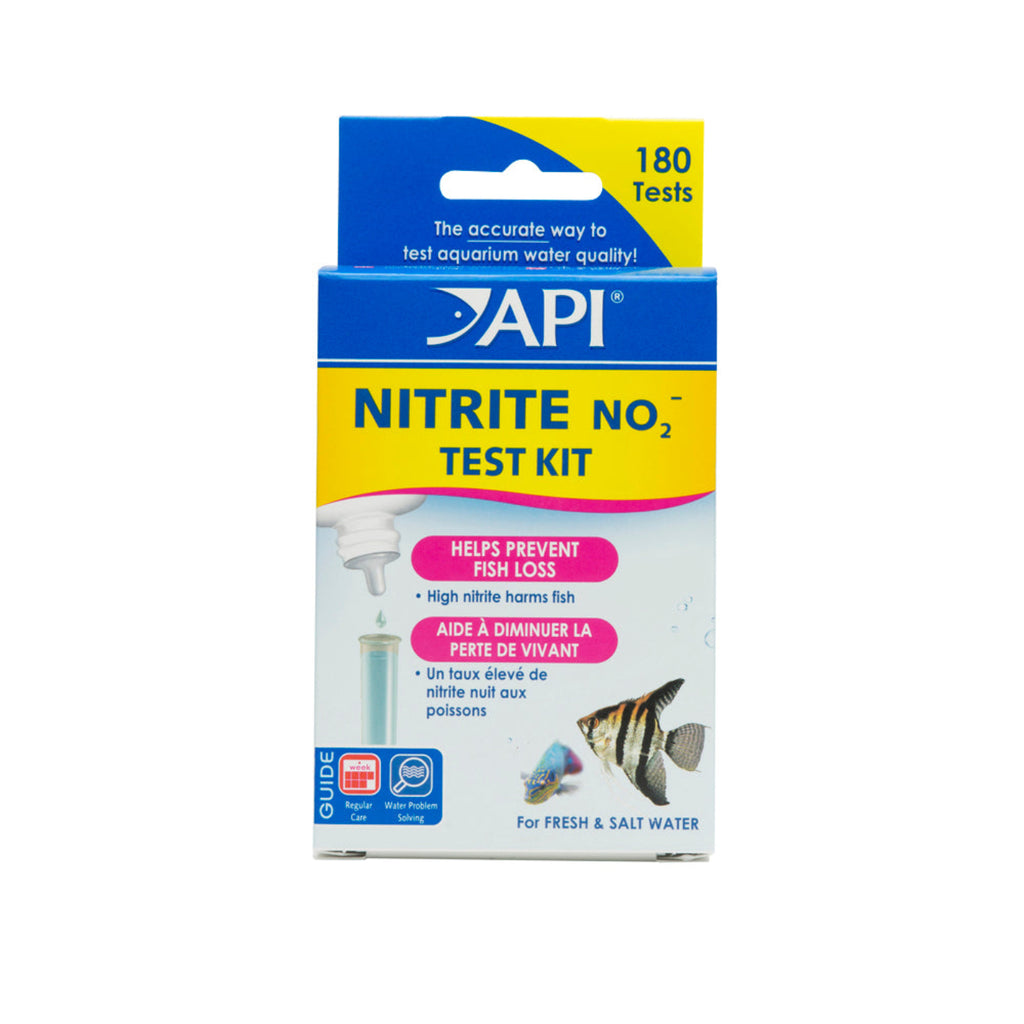API Nitrite NO2 Test Kit box for freshwater and saltwater aquariums with 180 tests