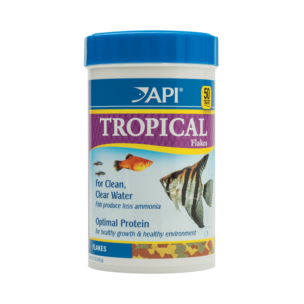 API Tropical Flakes fish food container for freshwater tropical fish
