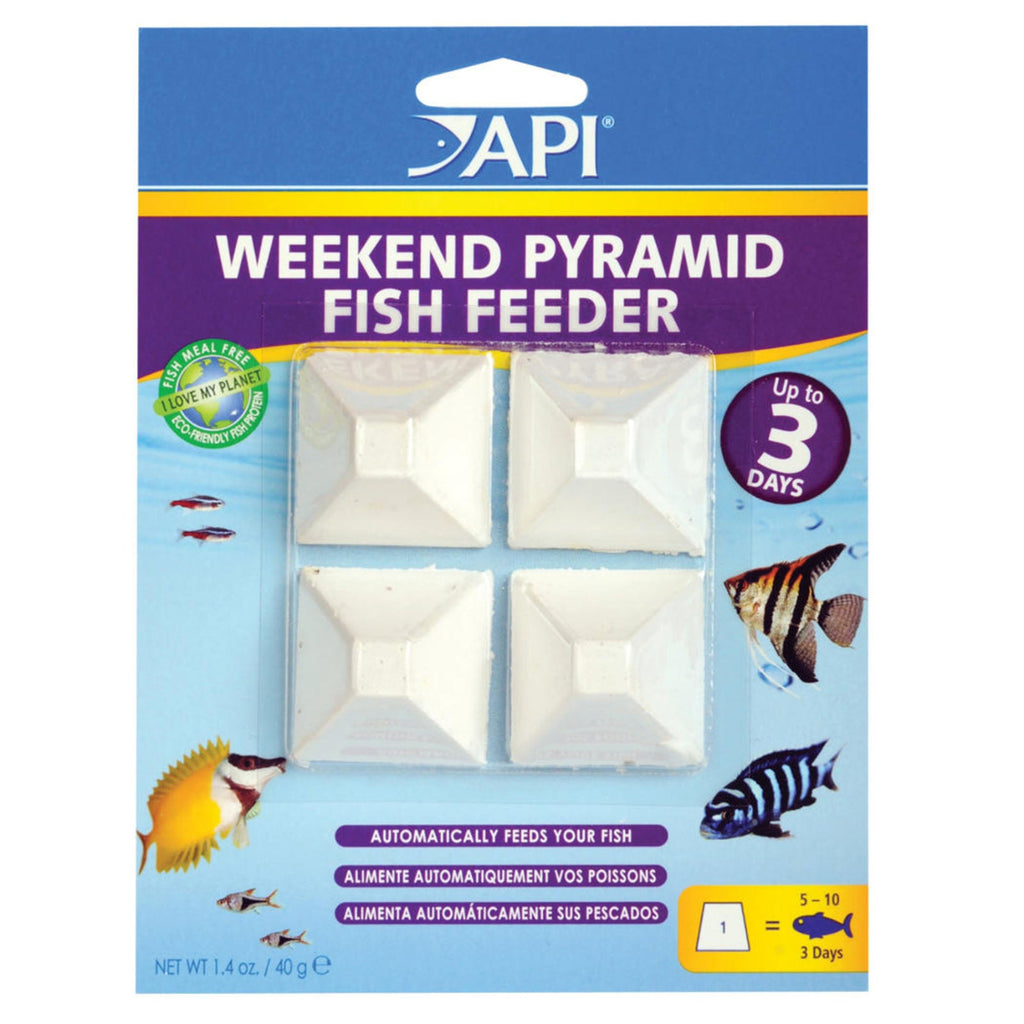 API Weekend Pyramid 3 day fish feeder pack of 4 slow-dissolving blocks