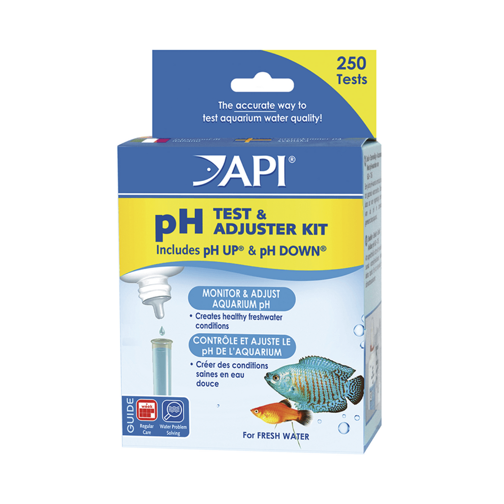 API pH Test and Adjuster Kit box with pH Up and pH Down for freshwater aquariums