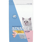 Advance Kitten Chicken dry cat food 4kg – 33% protein super premium recipe for fussy eaters Australian made kitten food for 2 to 12 months