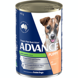 Advance Puppy Lamb and Rice wet food can – Australian-made complete balanced wet puppy food for all breeds in 410g and 12x410g multipack