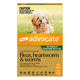 Advocate Dog Up to 4kg Green monthly spot-on broad-spectrum parasite treatment for small dogs and puppies – 3 pack covering fleas heartworm worms mange and lice