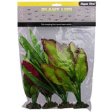 Aqua One silk plant 4 pack red and green artificial aquarium plants 20cm and 30cm