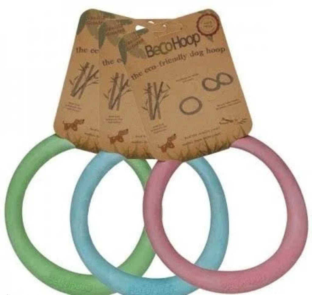 Beco Hoop natural rubber dog toy for chewing, fetching and interactive play