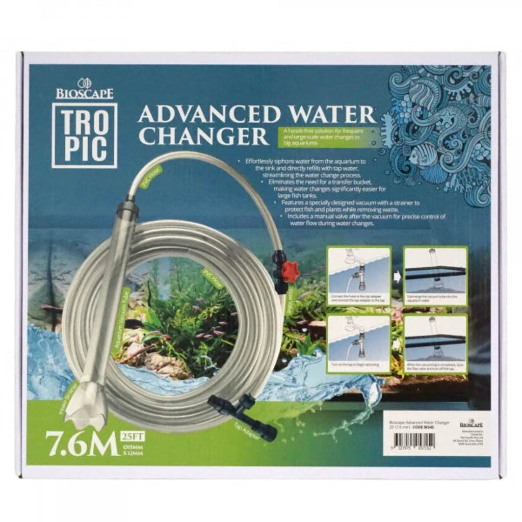 Bioscape Advanced Water Changer 15.2m long hose faucet driven aquarium water change system