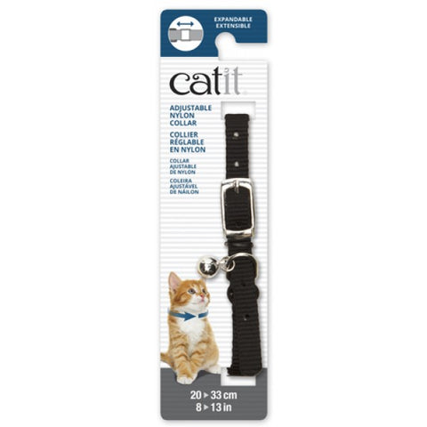 Catit Nylon Expand Adjustable Cat Collar Black