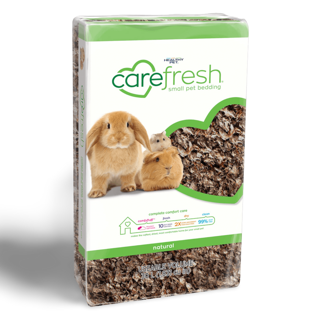 Carefresh Natural Paper Bedding for small animals – pillowy soft comfyfluff paper bedding 10 day odour control 99% dust free available in 14L 30L and 60L
