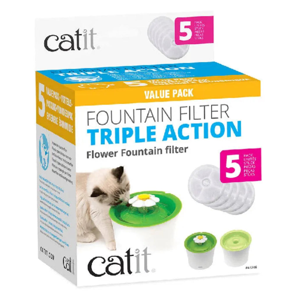 Catit 2.0 Sense Flower Water Fountain Triple Action Replacement Filter for Cat Water Fountain