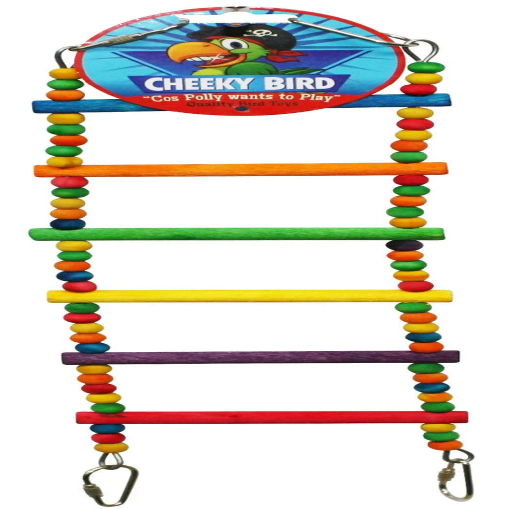 Cheeky Bird 6 Step Ladder with Beads wooden bird cage toy