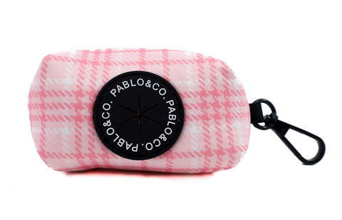 Pablo & Co Poop Bag Holder Pink Houndstooth