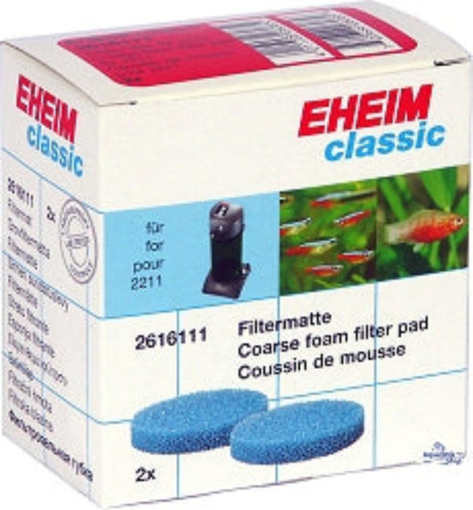 Eheim Blue Coarse Filter Pad 2 Pack 2616111 – genuine replacement coarse filter pads for Eheim Classic 150 2211 external canister filter