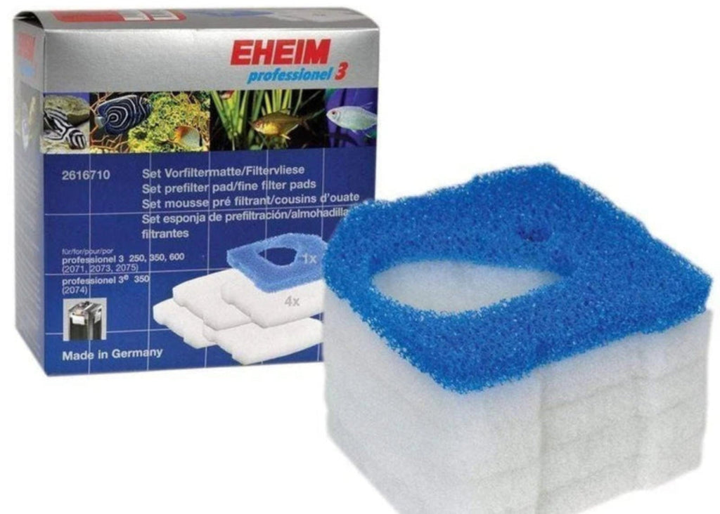 Eheim Filter Pad Set 2616710 – 1 blue coarse and 4 white fine replacement pads for Eheim Professional 3 2071 2073 2074 2075 canister filters