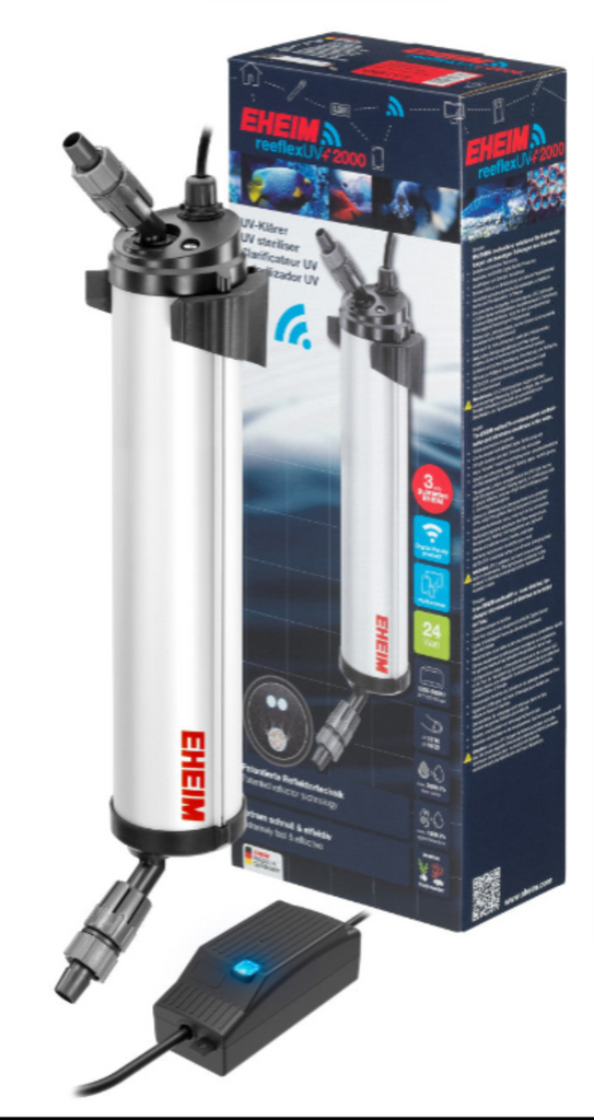 Eheim ReeflexUV+e 2000 WiFi UV steriliser 24W model 3735 – patented reflector technology UV clarifier for large freshwater and marine aquariums up to 2000L